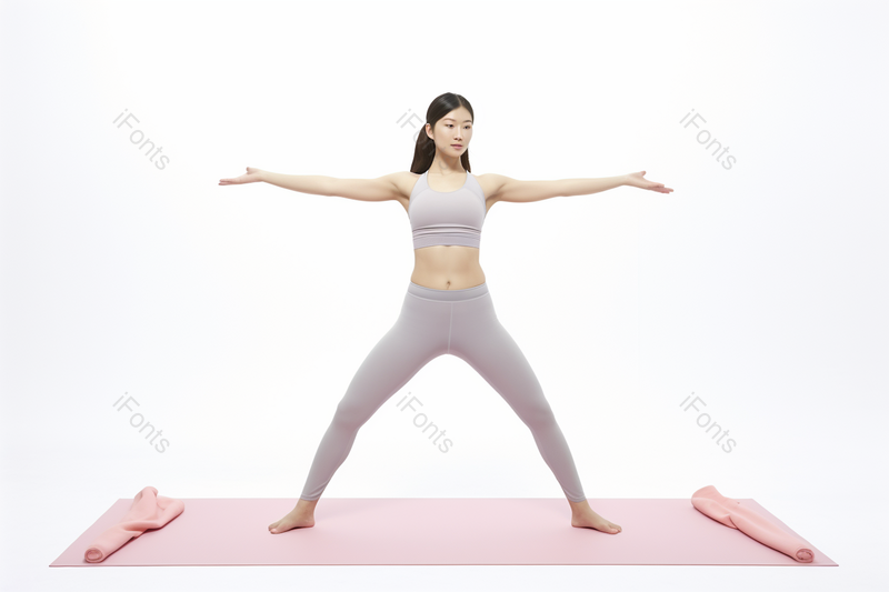 健身女性在瑜伽垫上做瑜伽晨练摄影图,高清,摄影图,摄影图片,图片大全,摄影图免费下载